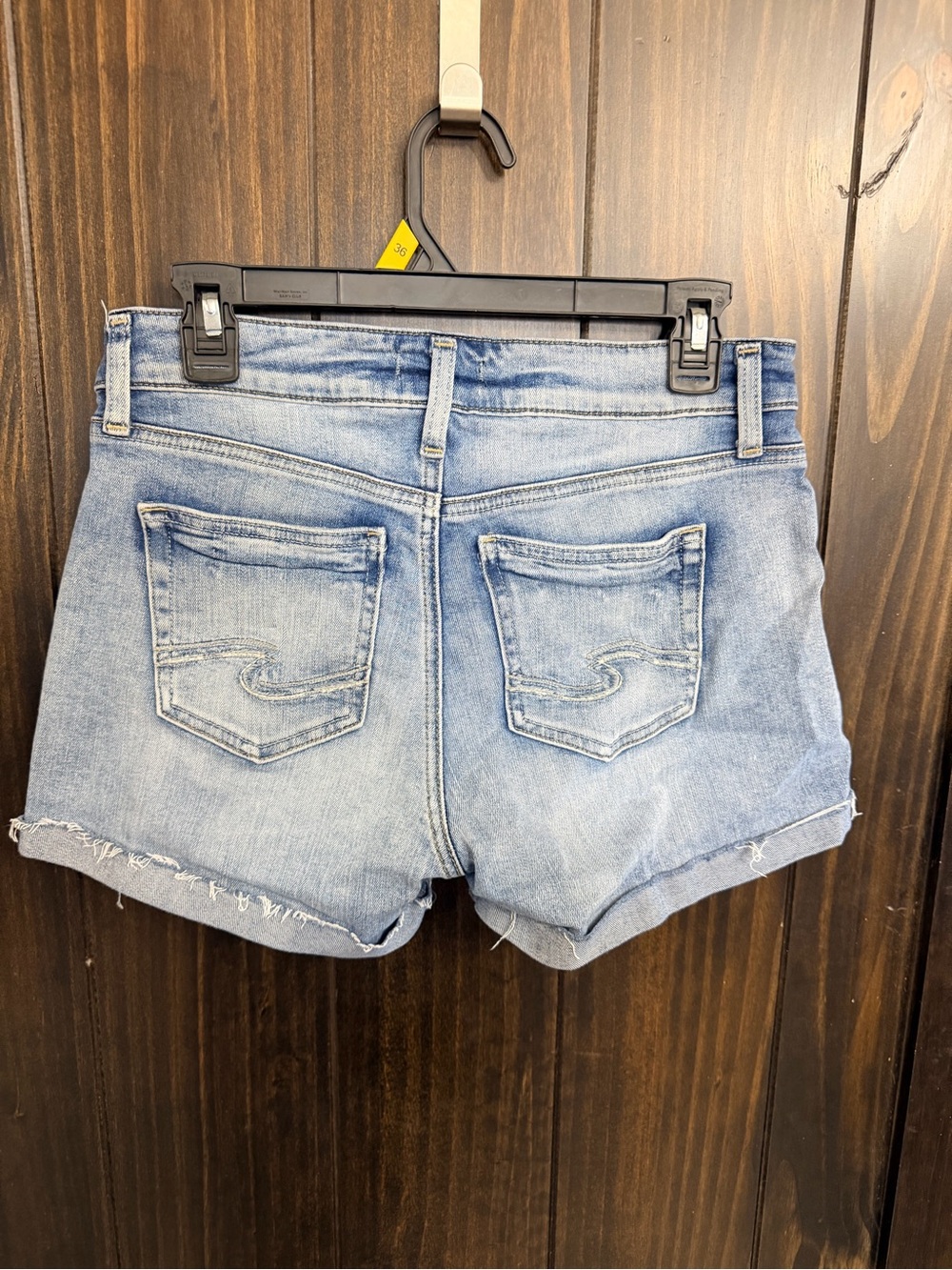 Silver Jeans Light Wash Frayed Hem Denim Shorts- Suki Shorts-Size:27 - Picture 4 of 6